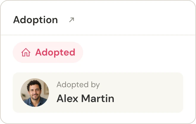 Adopted status linked to the adopter.
