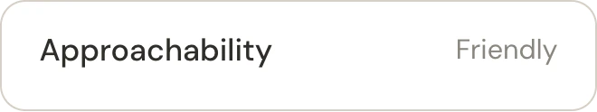 Approachability: Friendly, from the example animal record.