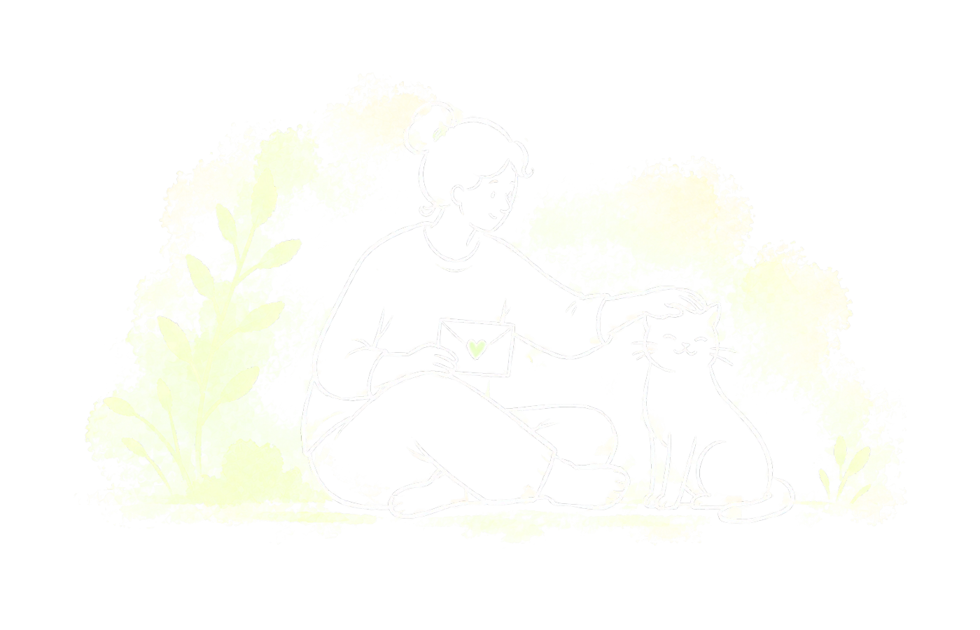 One volunteer cares for a cat while carrying a donation envelope.