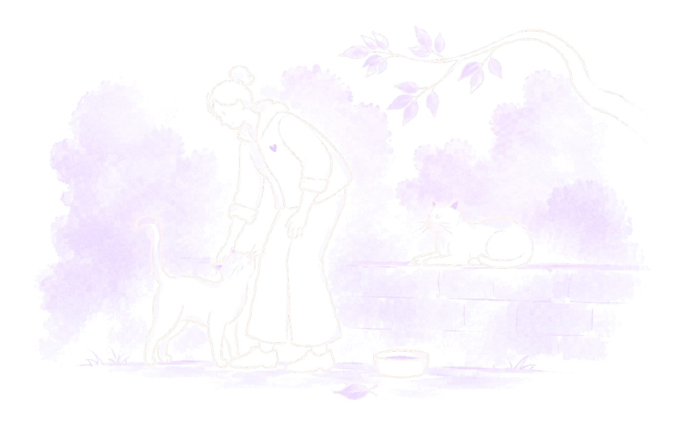 A familiar caregiver returns to the colony and is greeted by its cats.