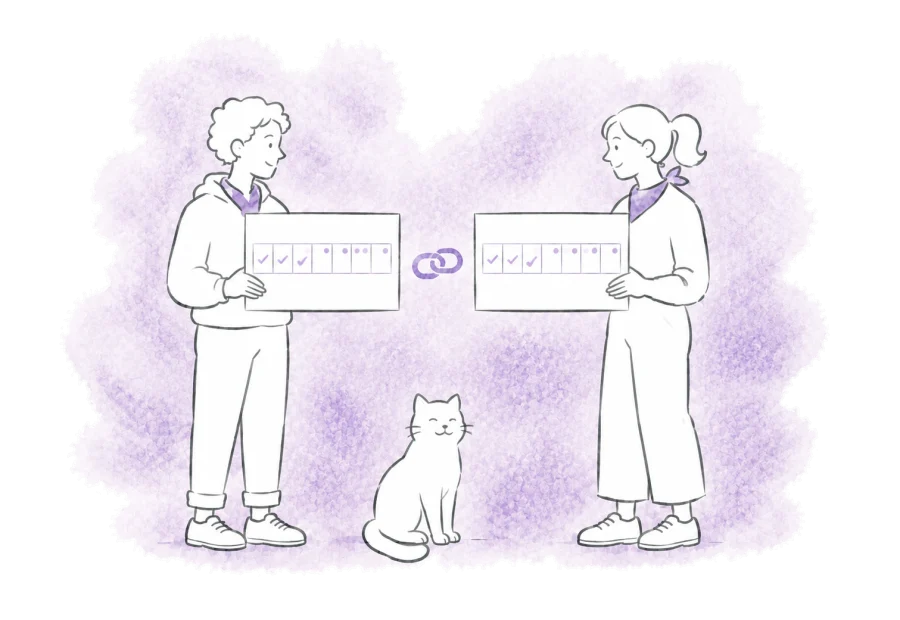 Two volunteers share the same week of feeding records.