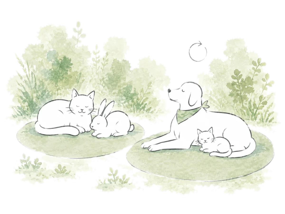 Animals rest in two clearly visible groups.