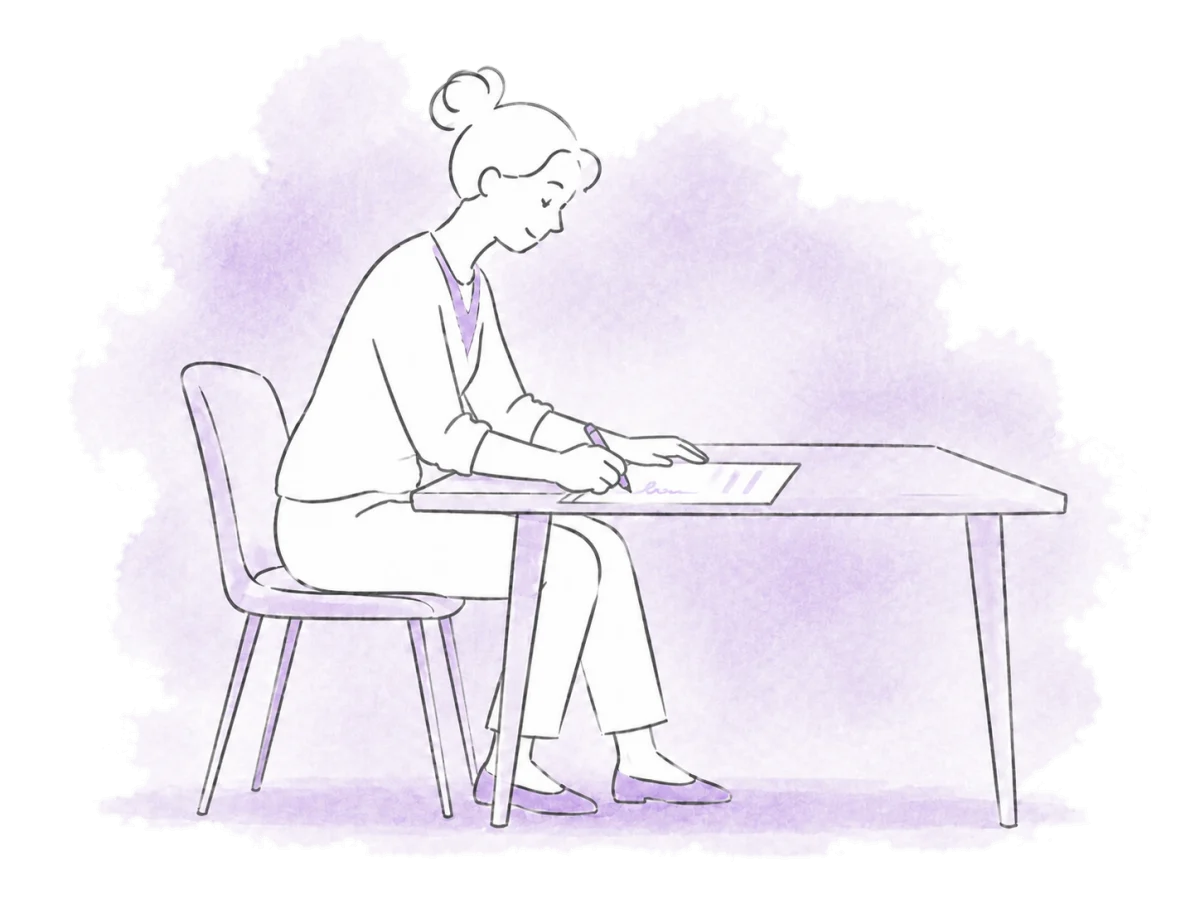 A volunteer signs the record of work they completed.