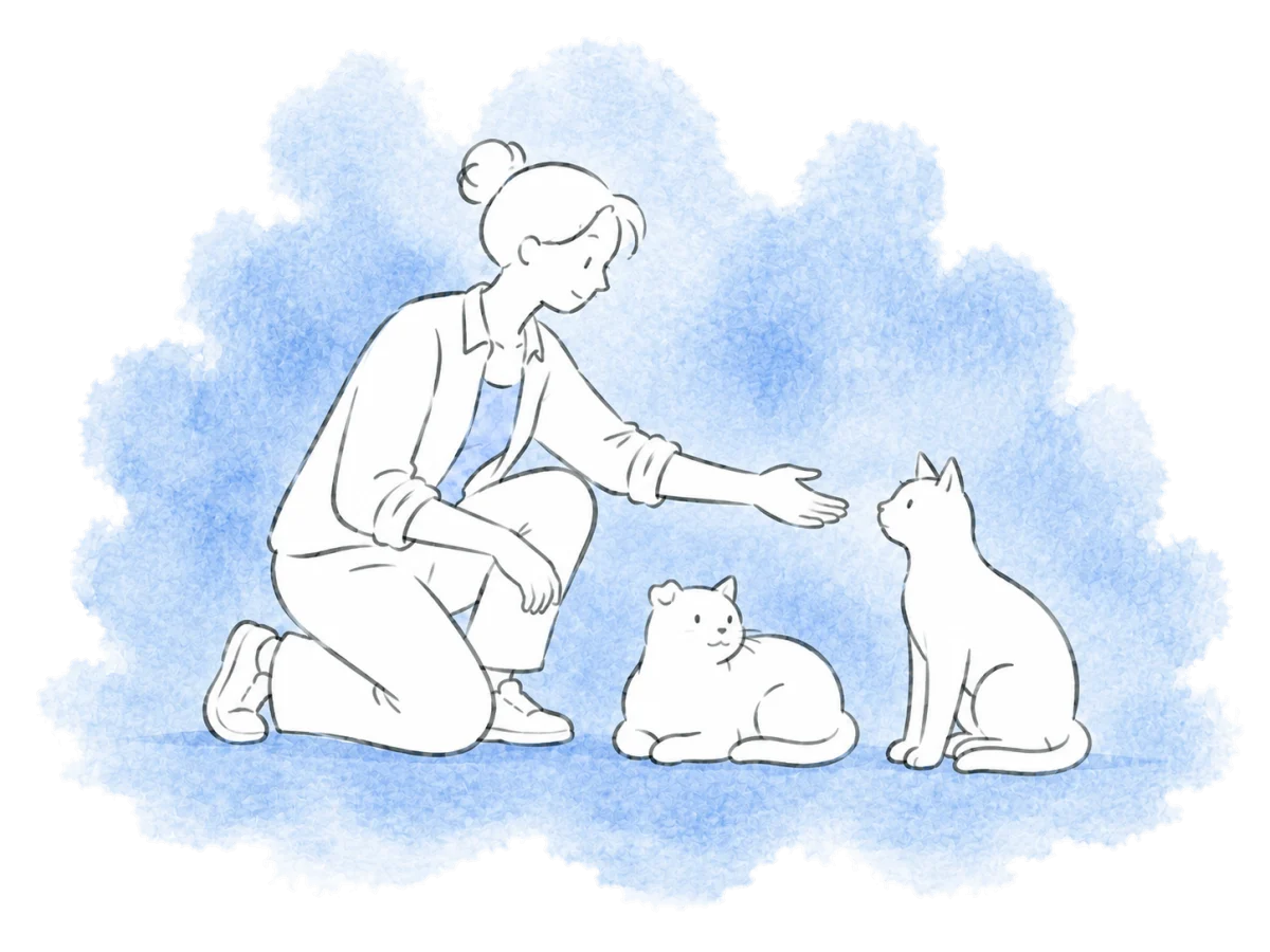 A volunteer identifies a colony cat that still needs attention.