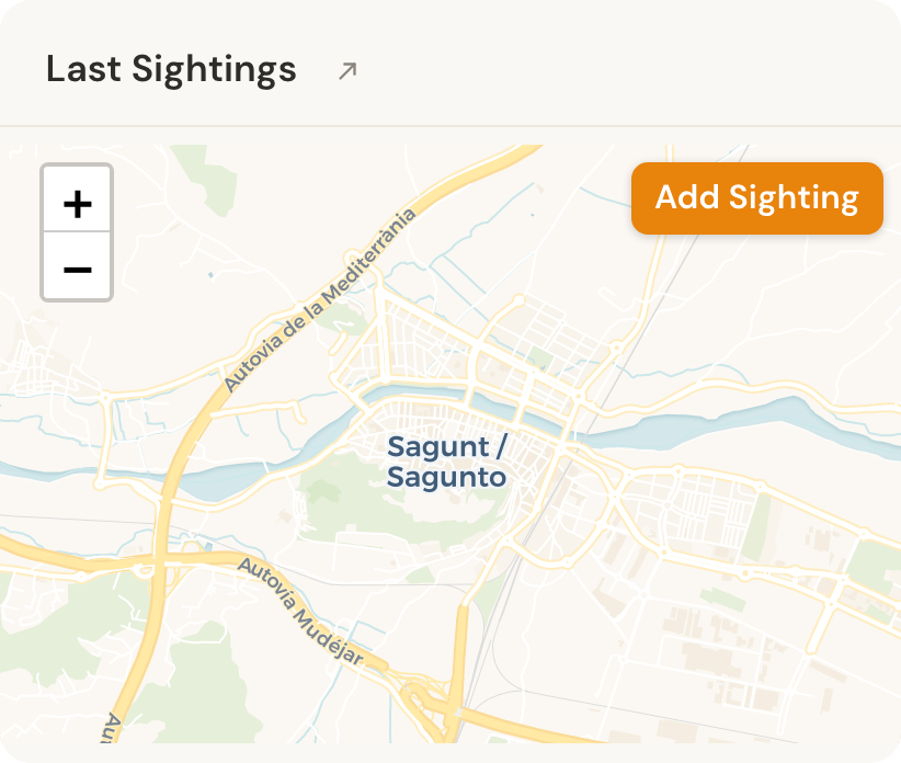 The Last Sightings map on Miso’s profile.
